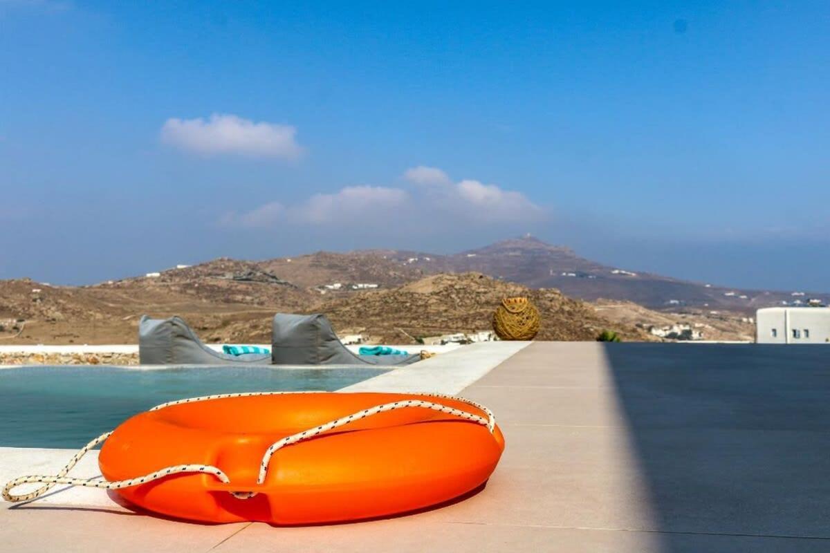Mykonian Luxury Light Blue Villa With Private Pool Калафатис Экстерьер фото
