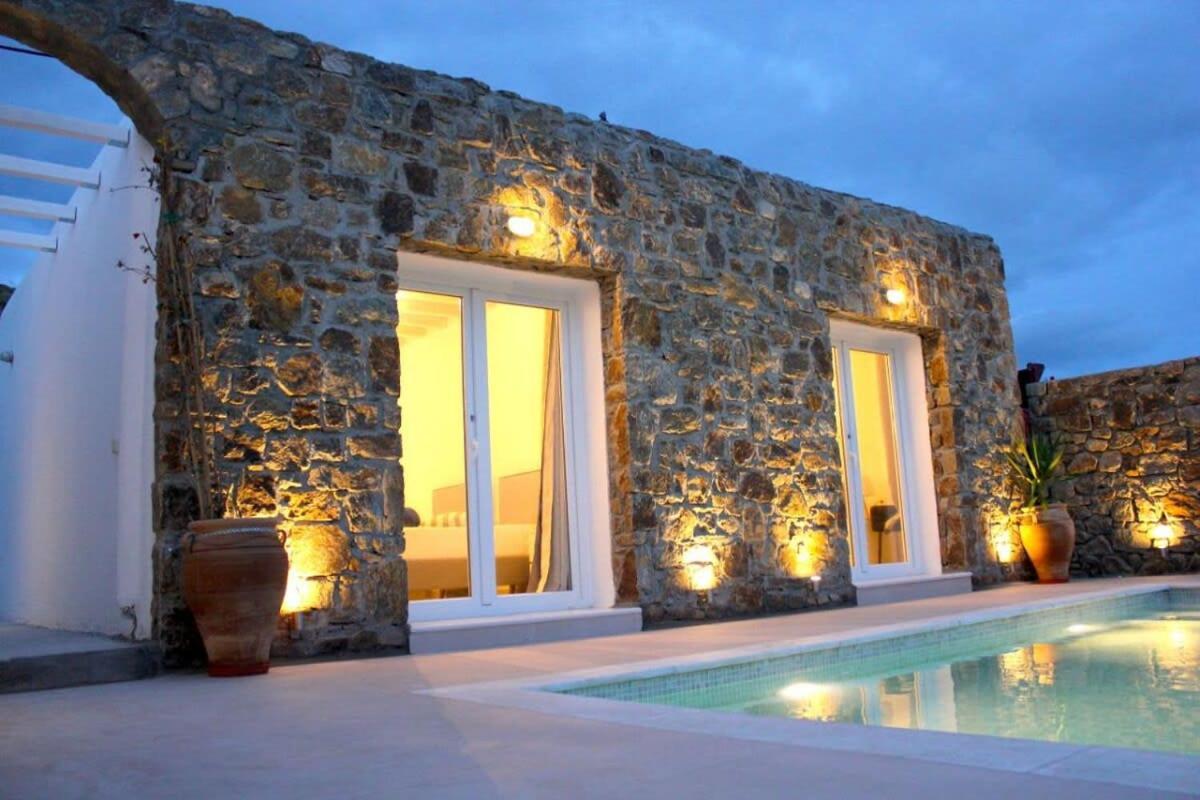 Mykonian Luxury Light Blue Villa With Private Pool Калафатис Экстерьер фото